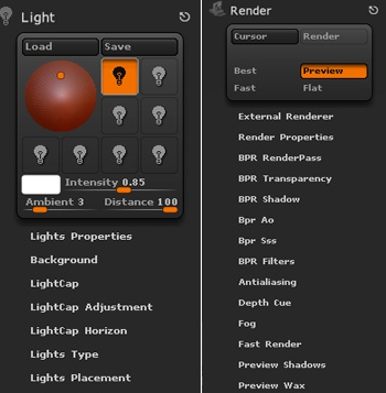 ZBrush中的灯光渲染系统教程